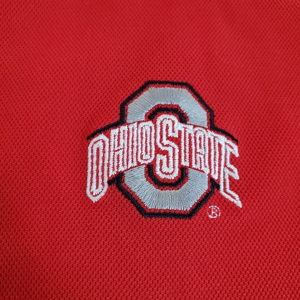 Starter Ohio State Men's Polo Shirt Size 2XL Red Gray Logo - Picture 4 of 16